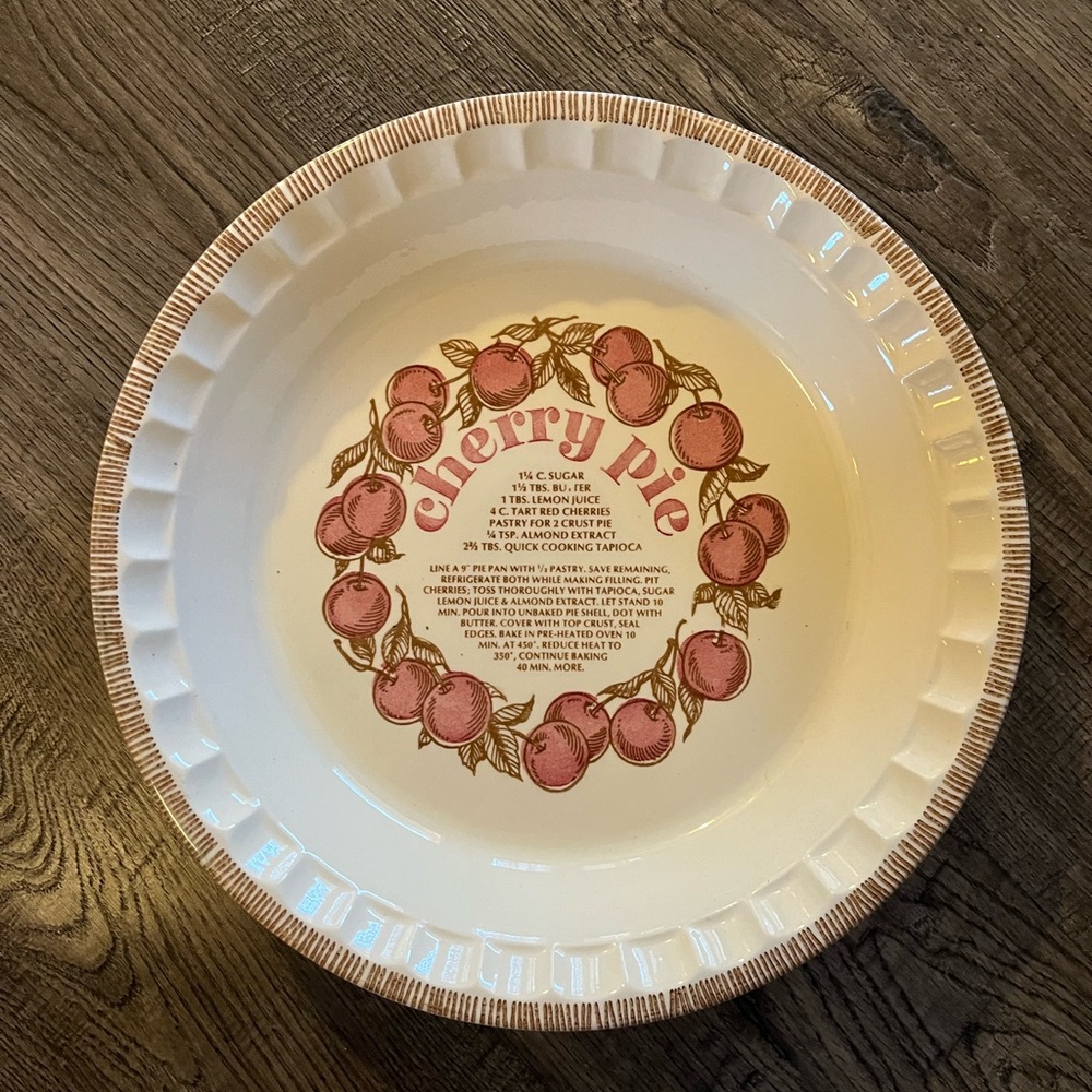 Cherry Pie Design Ceramic Pie Dish